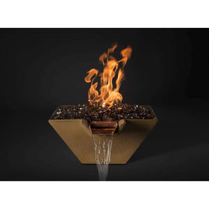 Slick Rock Concrete 34" Cascade Water + Fire Bowl Square