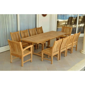 Anderson Teak Bahama Sahara 11-Pieces 8' Rectangular Dining Set
