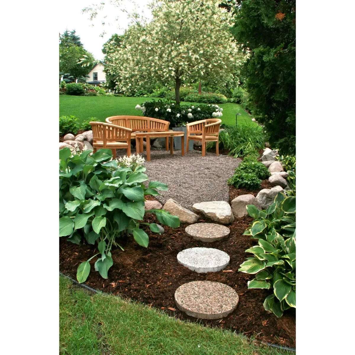 Anderson Teak Curve 4-Pieces Conversation Set