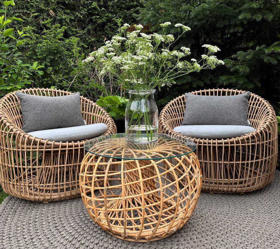 Cane-Line Nest Coffee Table/Footstool Small-