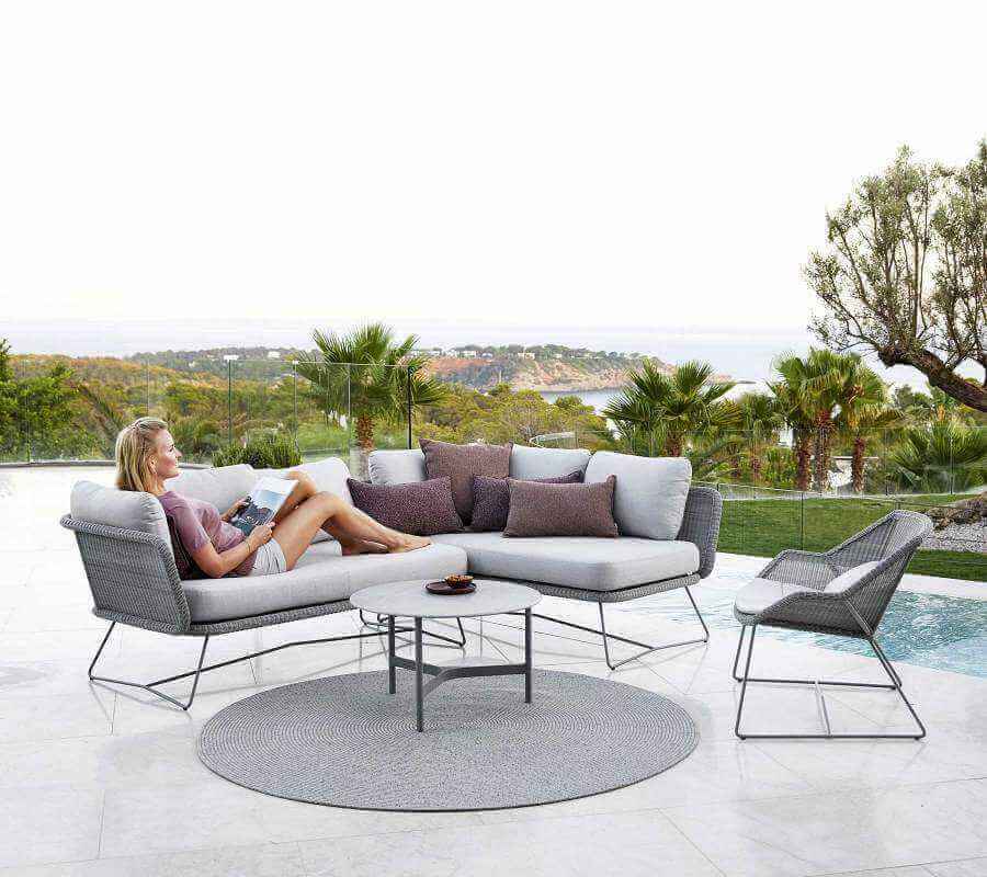 Cane-Line Horizon Lounge 2-Black/grey