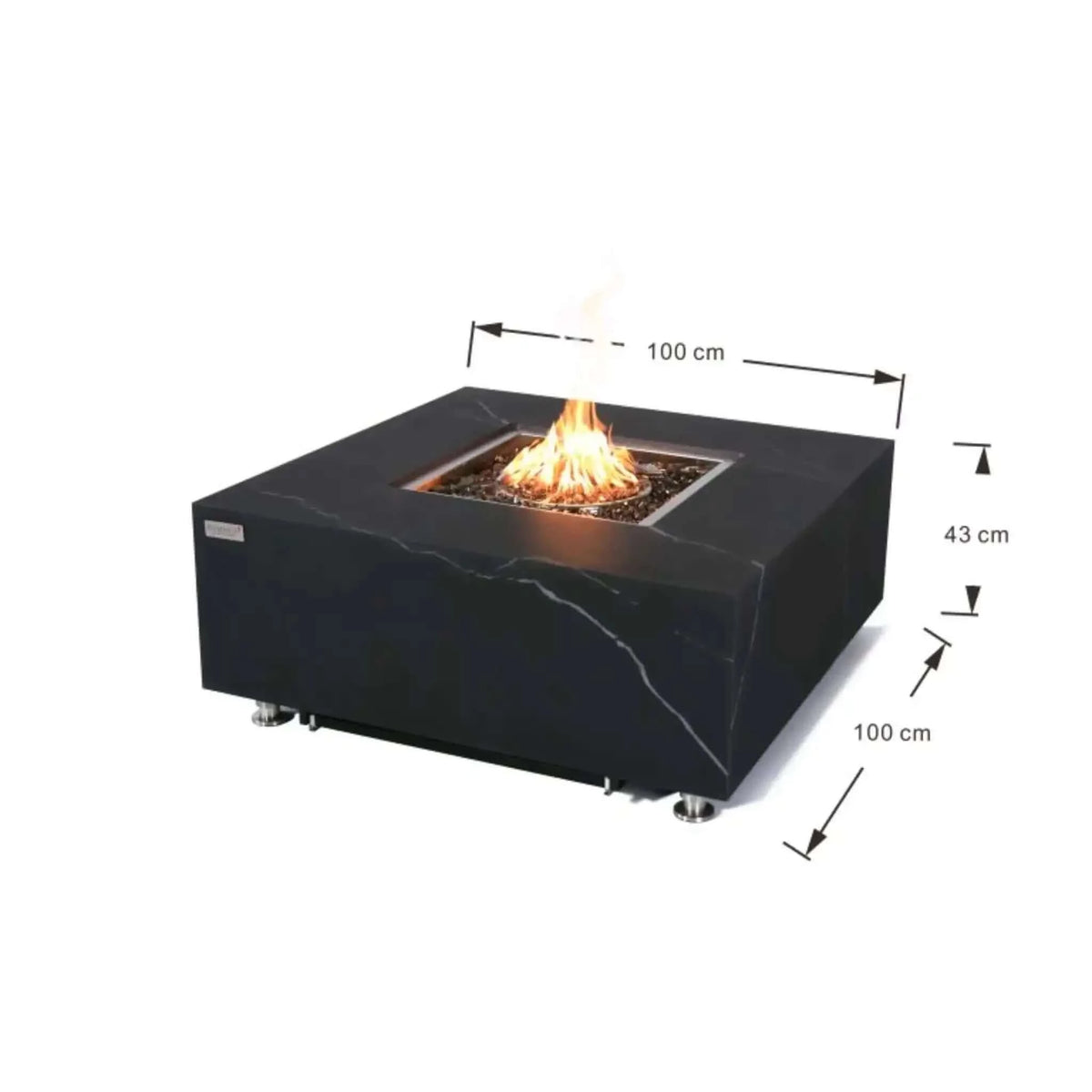 Elementi Plus Sofia Marble Porcelain Fire Table