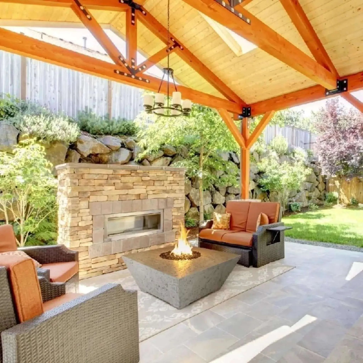 Grand Canyon 48" Olympus Square Fire Table-Natural Gas