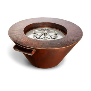 HPC Fire 32" Hammered Mesa Fire & Water Bowl - Copper Finish, Torpedo Burner