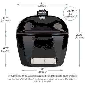 Primo Oval Large 300 Charcoal All-In-One Kamado Grill - PGCLGC