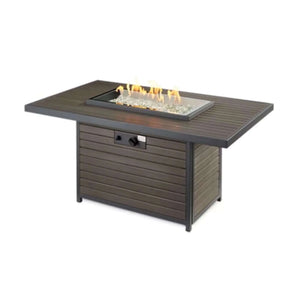 Outdoor GreatRoom Brooks Rectangular Gas Fire Pit Table-Liquid Propane
