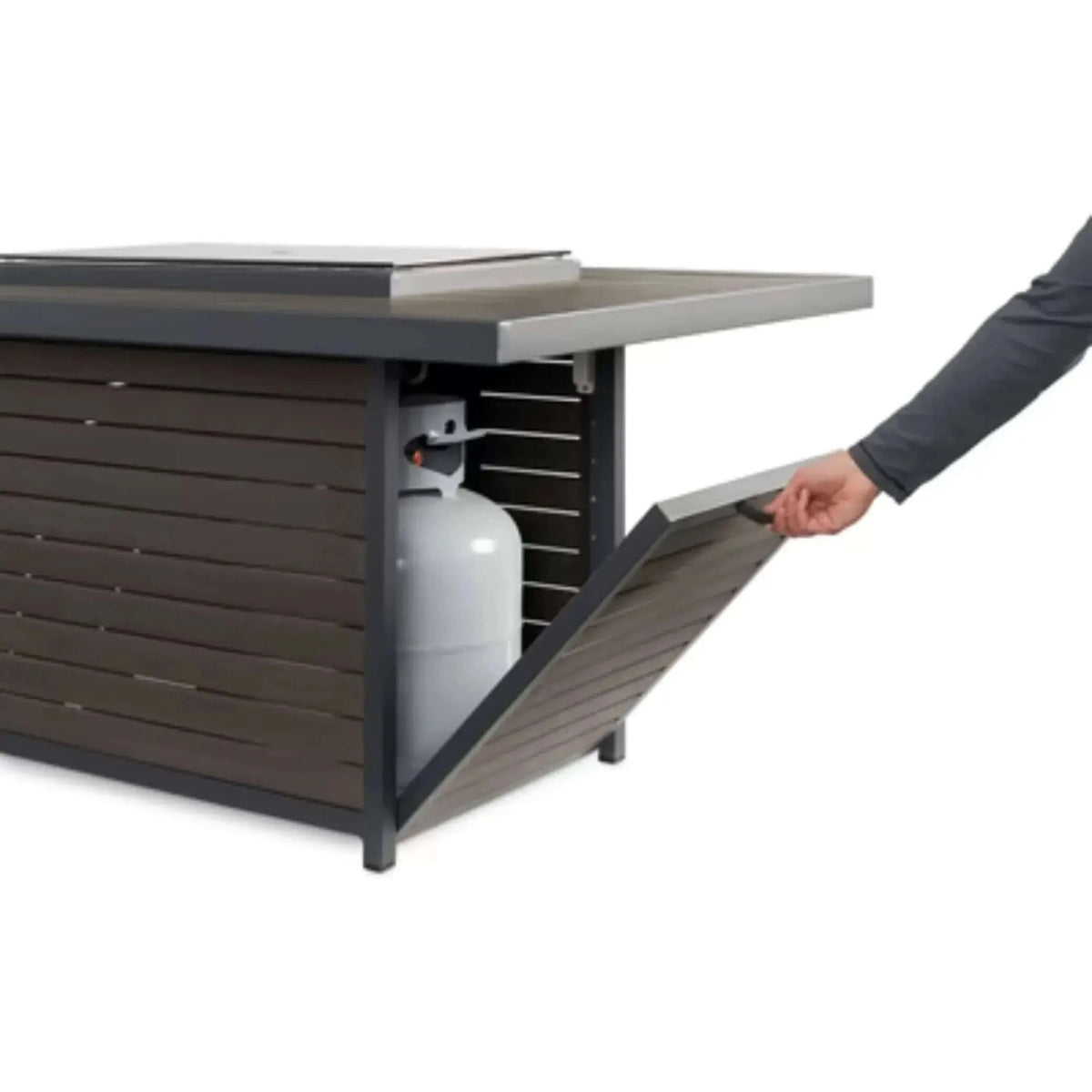 Outdoor GreatRoom Brooks Rectangular Gas Fire Pit Table-Natural Gas