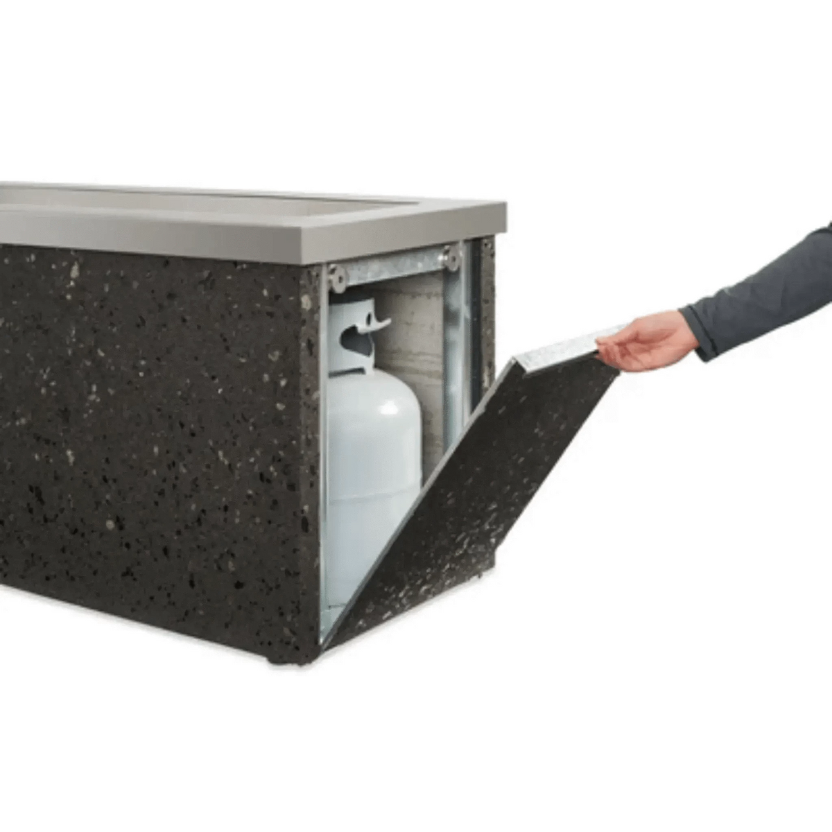 Outdoor GreatRoom Key Largo Linear Gas Fire Pit Table-Stainless Steel