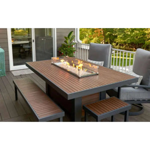 Outdoor GreatRoom Kenwood Linear Dining Height Gas Fire Pit Table-
