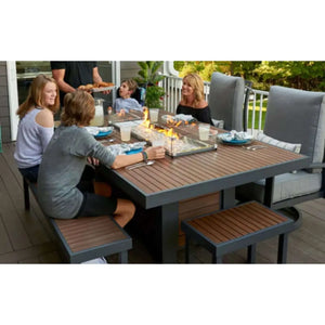 Outdoor GreatRoom Kenwood Linear Dining Height Gas Fire Pit Table-