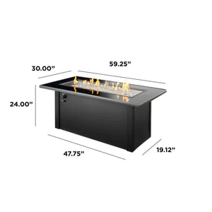 Outdoor GreatRoom Monte Carlo Linear Gas Fire Pit Table-Natural Gas