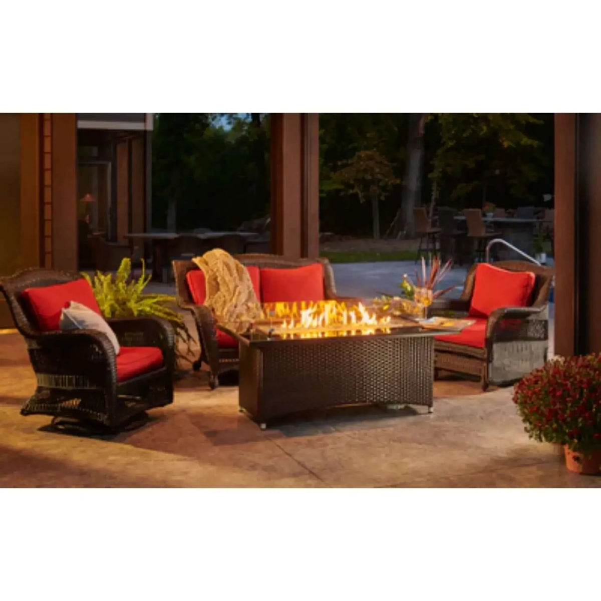Outdoor GreatRoom Balsam Montego Linear Gas Fire Pit Table-Natural Gas