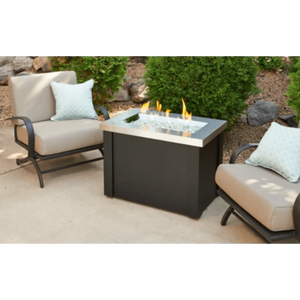 Outdoor GreatRoom Stainless Steel Providence Rectangular Gas Fire Pit Table-Natural Gas