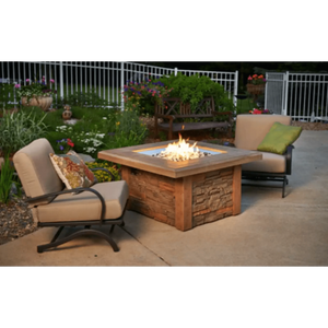 Outdoor GreatRoom Sierra Square Gas Fire Pit Table-Natural Gas