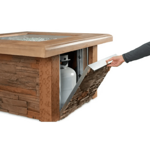 Outdoor GreatRoom Sierra Square Gas Fire Pit Table-Natural Gas