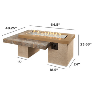 Outdoor GreatRoom Uptown Linear Gas Fire Pit Table-Black