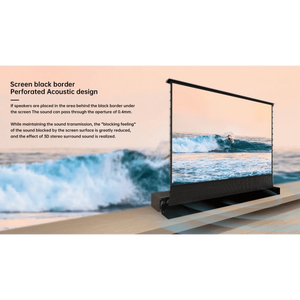 VIVIDSTORM S PRO P Motorized Tension Floor Rising UST ALR Perforated Projector Screen