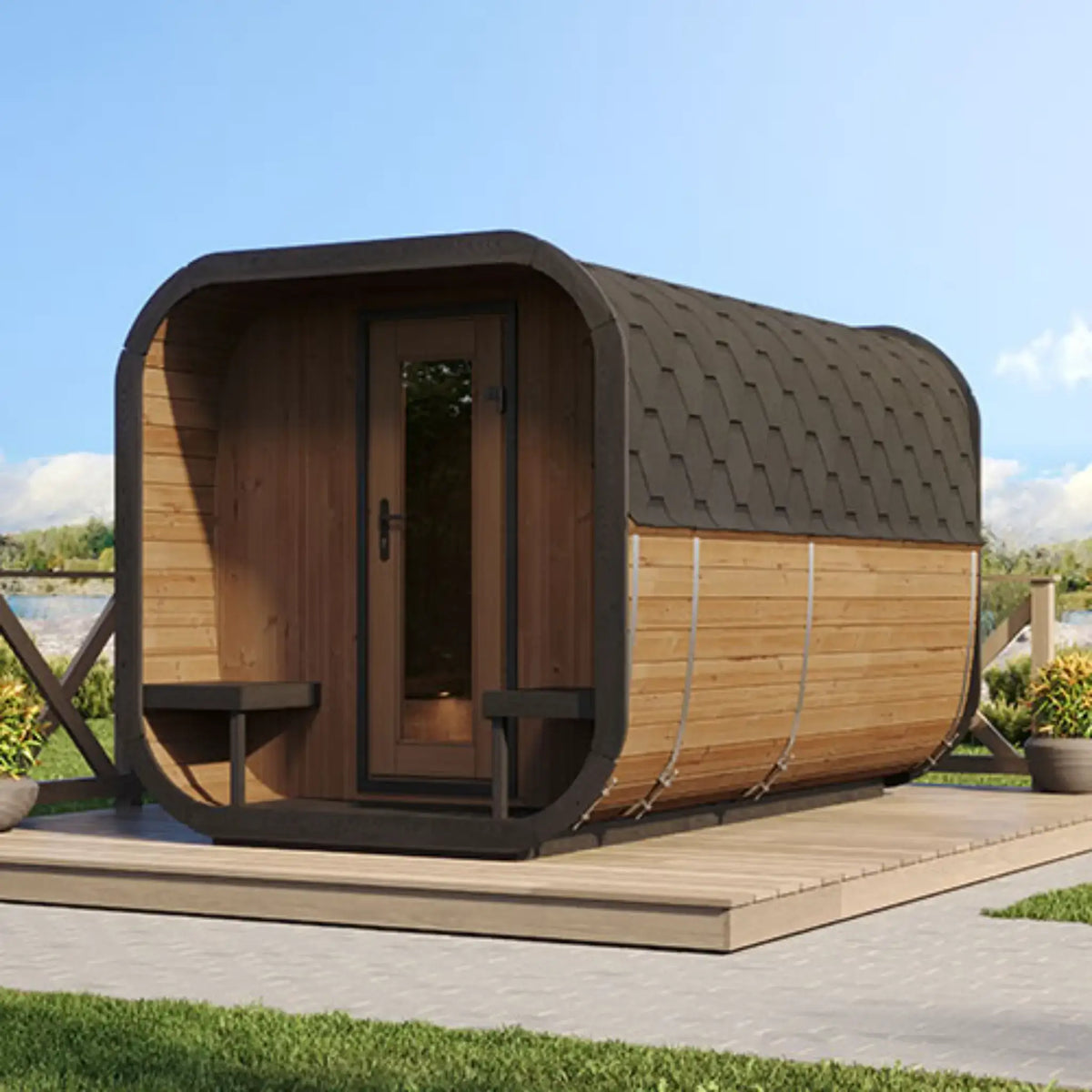 SaunaLife Model CL12GCP Outdoor Sauna