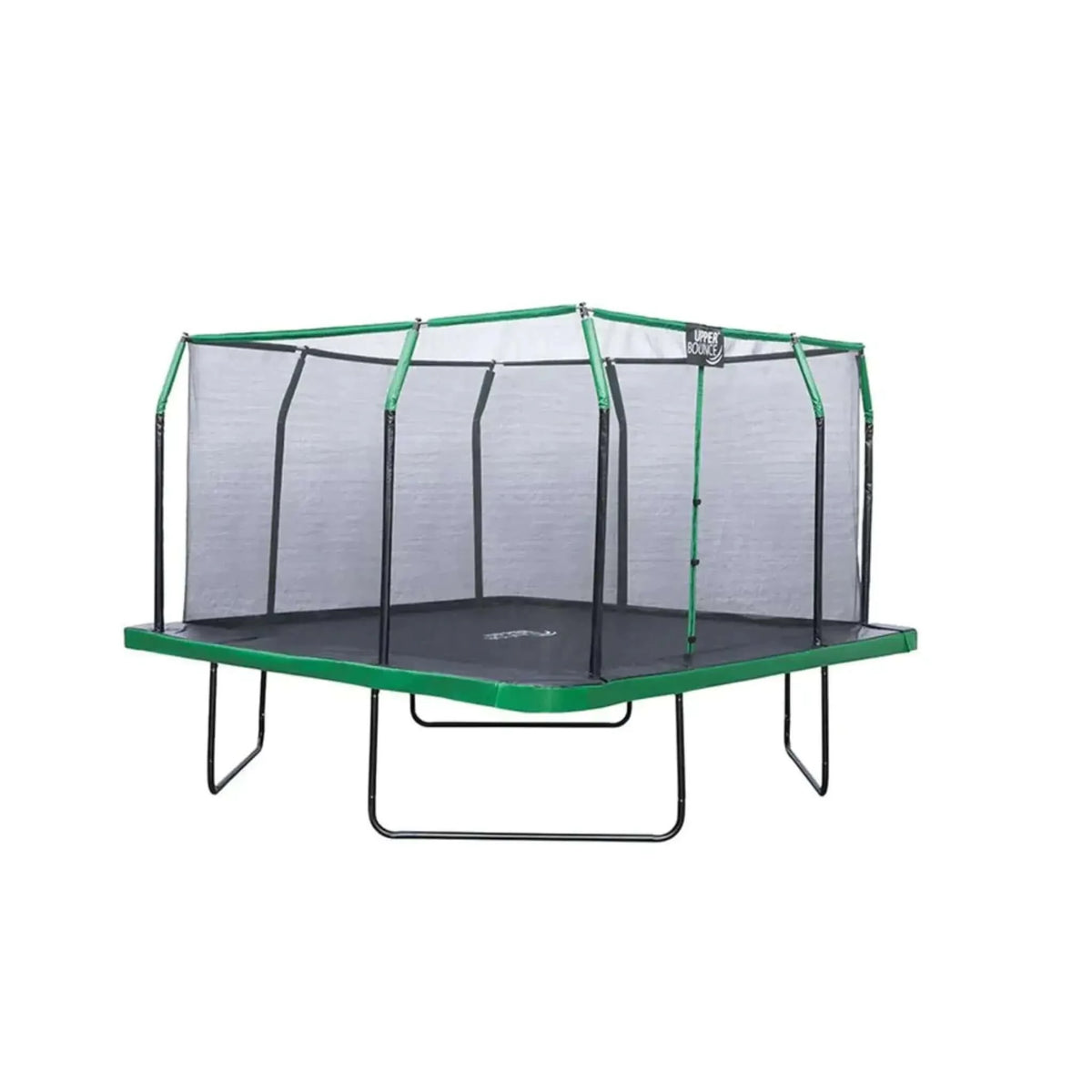 Machrus Upper Bounce Square Trampoline Set with Premium Enclosure and Safety Pad