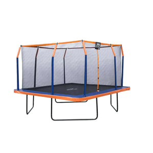 Machrus Upper Bounce Square Trampoline Set with Premium Enclosure and Safety Pad