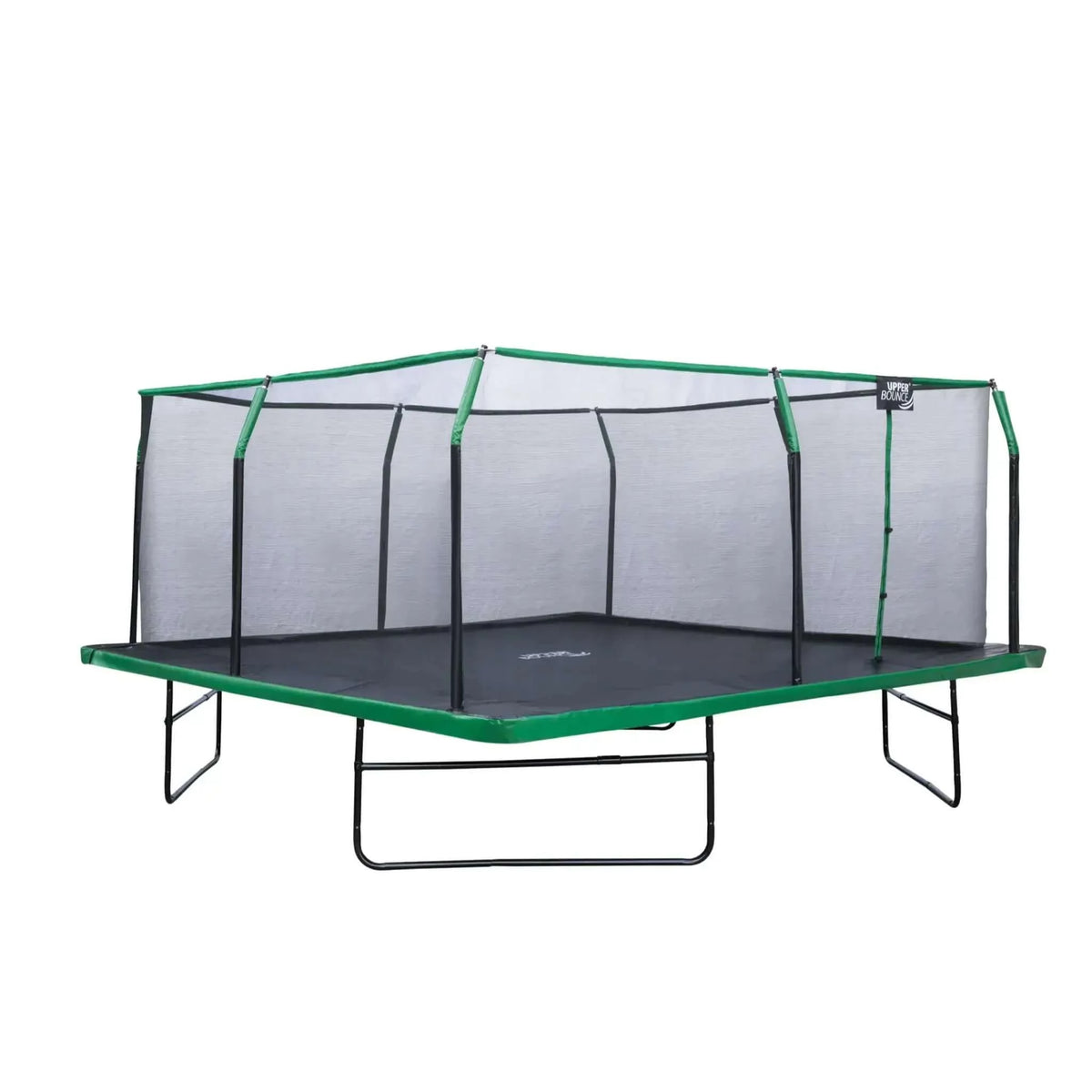Machrus Upper Bounce Square Trampoline Set with Premium Enclosure and Safety Pad