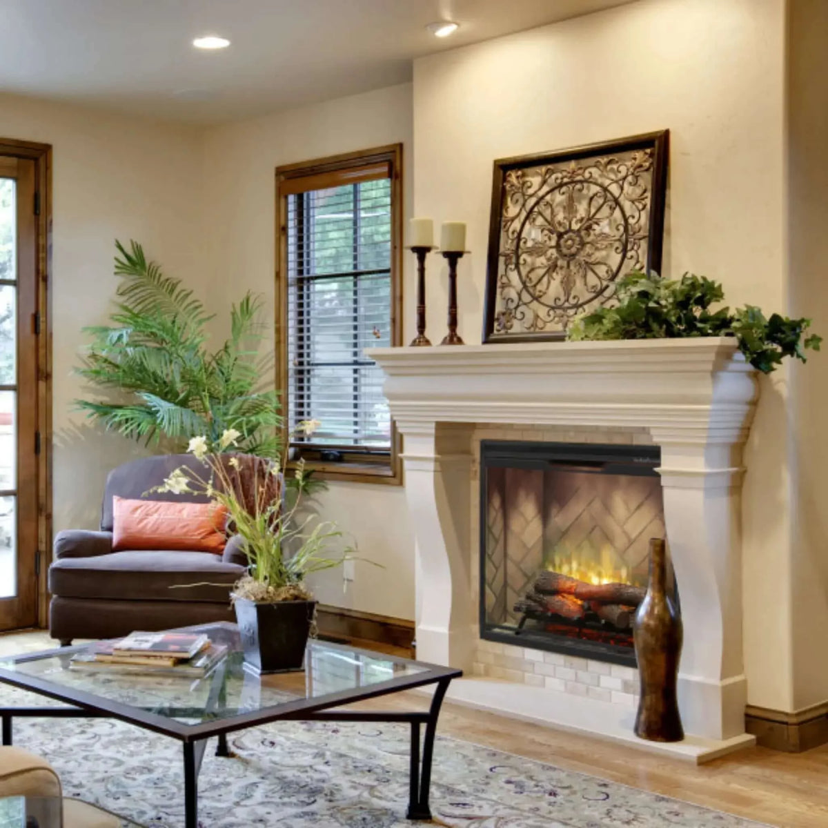 Dimplex Revillusion 36" Portrait Built-In Firebox with Front Glass and Plug Kit