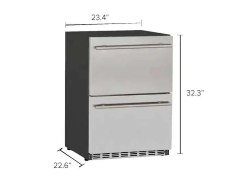 Summerset 24" 5.3C Deluxe Outdoor Rated 2-Drawer Fridge