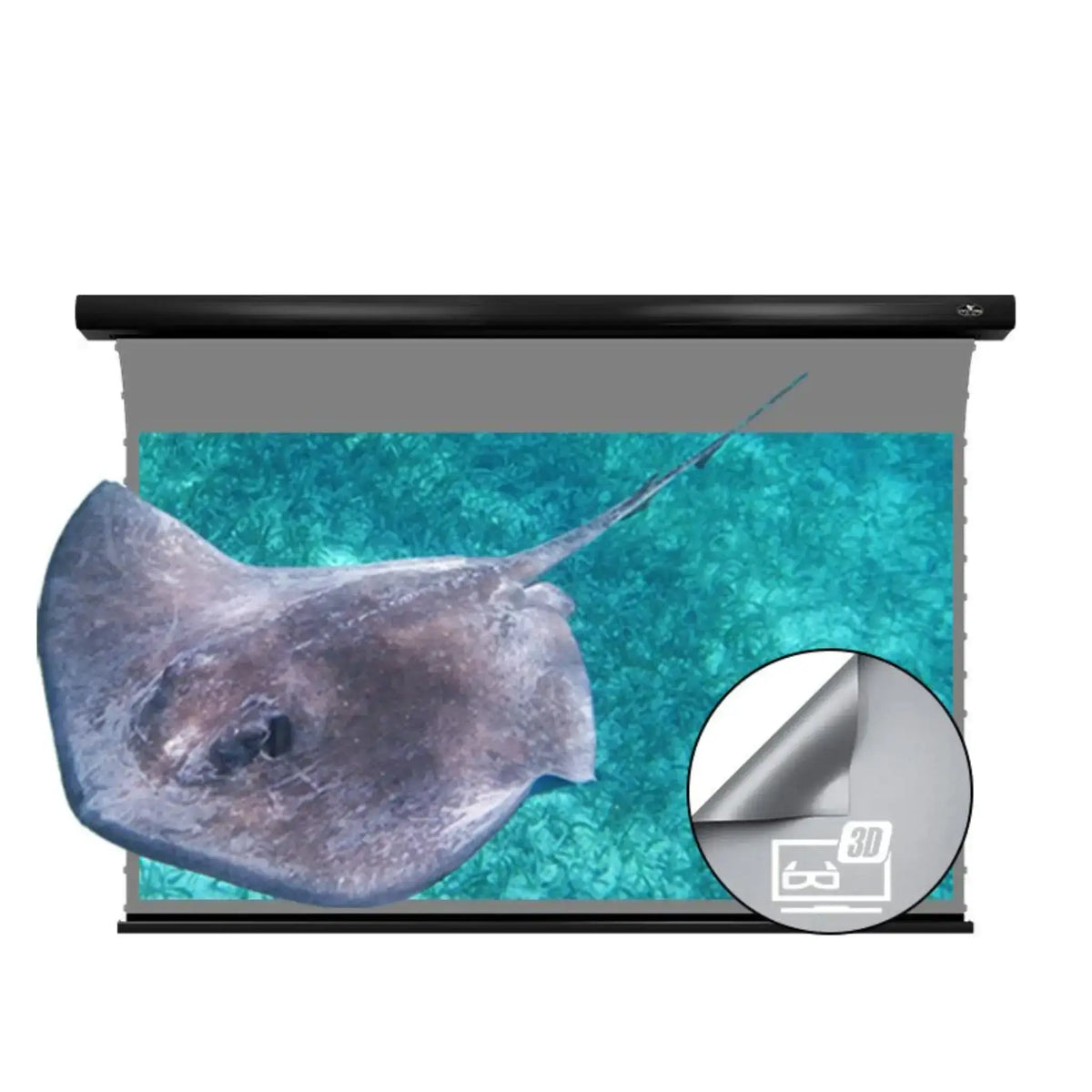 VIVIDSTORM Slimline Motorized Tension 3D Obsidian Long Throw ALR Projector Screen