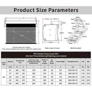 VIVIDSTORM PRO A Slimline Motorized Tension UST ALR Projector Screen
