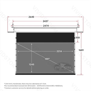 VIVIDSTORM PHANTOM Recessed In-Ceiling Motorized Tension UST ALR Projector Screen