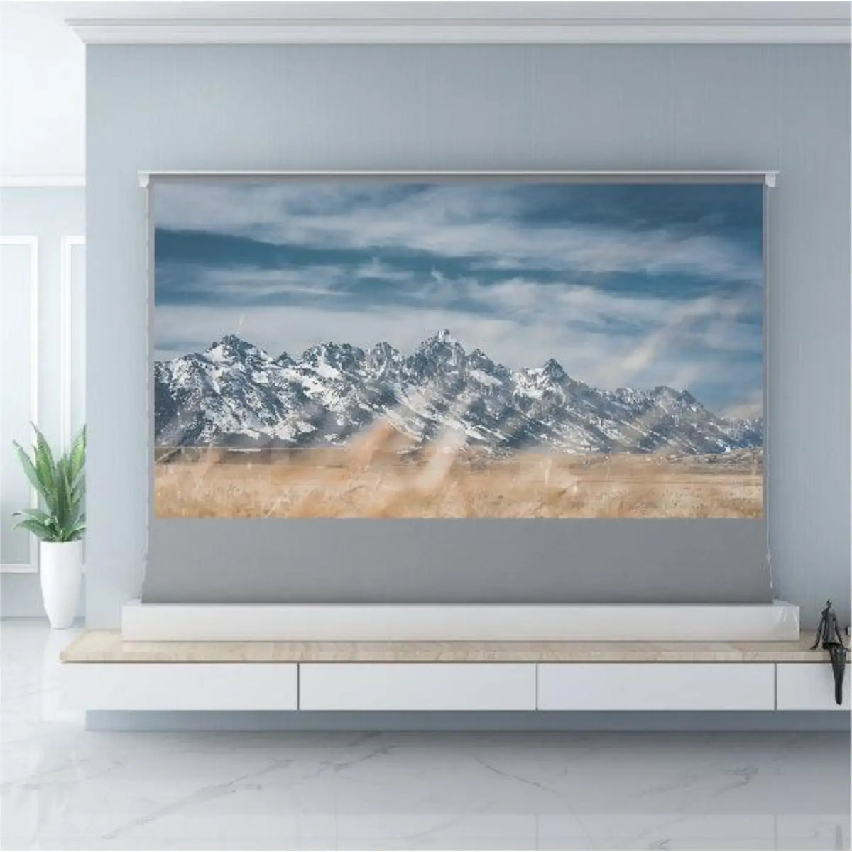 VIVIDSTORM S ALR P Motorized Tension Floor Rising Obsidian Long Throw ALR Perforated Projector Screen