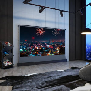 VIVIDSTORM S ALR P Motorized Tension Floor Rising Obsidian Long Throw ALR Perforated Projector Screen