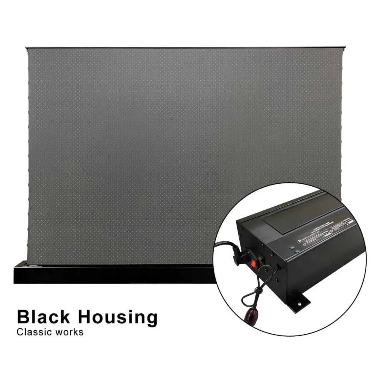 VIVIDSTORM S ALR P Motorized Tension Floor Rising Obsidian Long Throw ALR Perforated Projector Screen