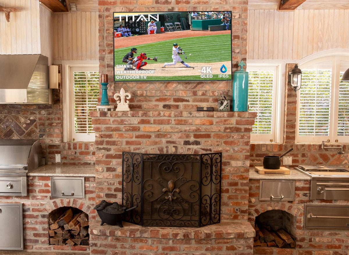 Titan Weatherproof Outdoor TV Partial Sun S-100 QLED 4K Smart TV powered by Samsung Tizen SmartThings