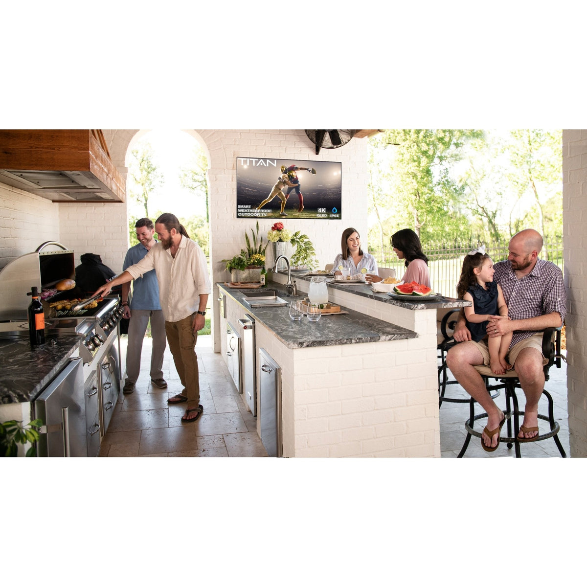 Titan Weatherproof Outdoor TV Full Sun S-300 QLED 4K Smart TV powered by Samsung Tizen SmartThings