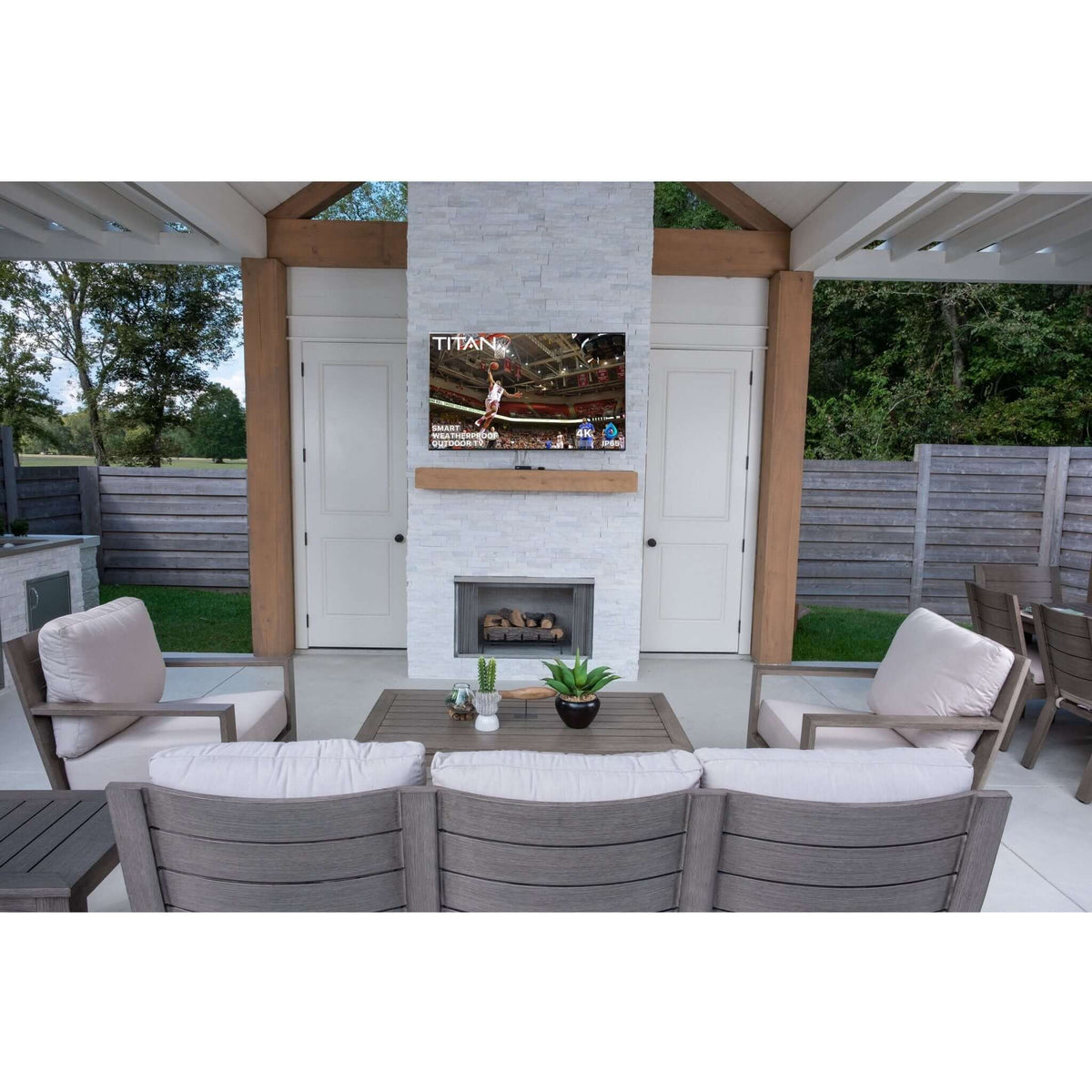 Titan Weatherproof Outdoor TV Partial Sun L-100 QNED 4K Smart TV powered by LG WebOS