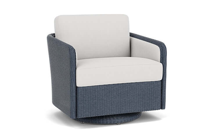Lloyd Flanders Visions Swivel Glider Lounge Chair Denim Blue