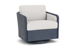 Lloyd Flanders Visions Swivel Glider Lounge Chair Denim Blue