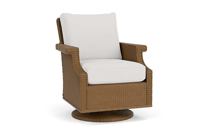 Lloyd Flanders Hamptons Swivel Rocker Lounge Chair Hickory