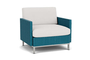 Lloyd Flanders Elements Lounge Chair with Loom Arms and Back Peacock
