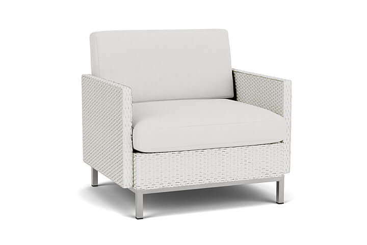 Lloyd Flanders Elements Lounge Chair with Loom Arms and Back Matte White