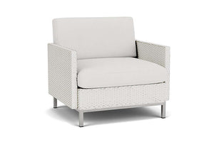 Lloyd Flanders Elements Lounge Chair with Loom Arms and Back Matte White