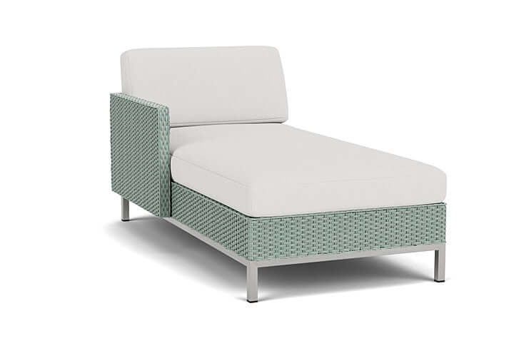 Lloyd Flanders Elements Right Arm Chaise with Loom Arm and Back Sea Glass