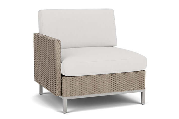 Lloyd Flanders Elements Right Arm Lounge Chair with Loom Arm and Back French Beige