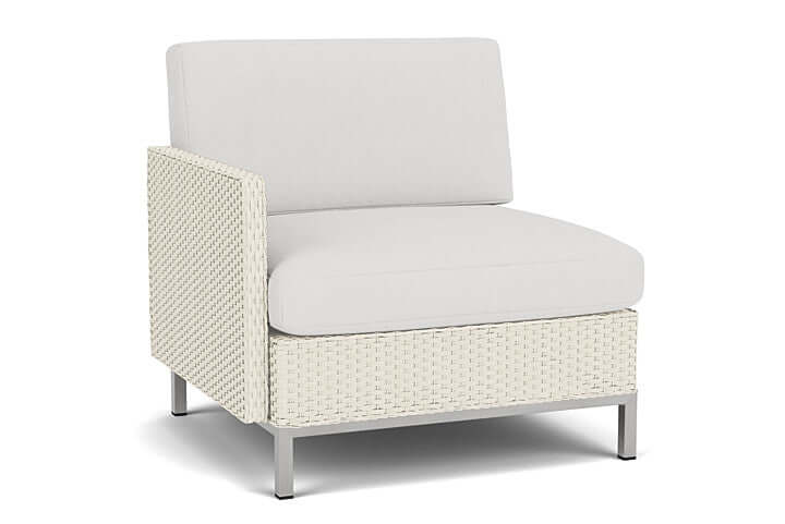 Lloyd Flanders Elements Right Arm Lounge Chair with Loom Arm and Back Ivory