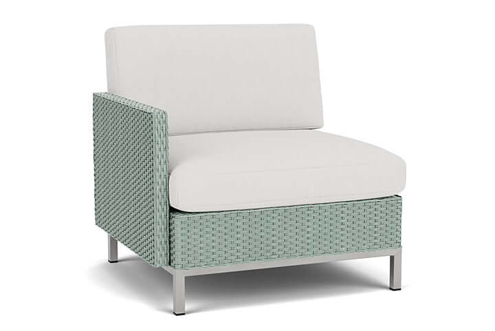 Lloyd Flanders Elements Right Arm Lounge Chair with Loom Arm and Back Sea Glass