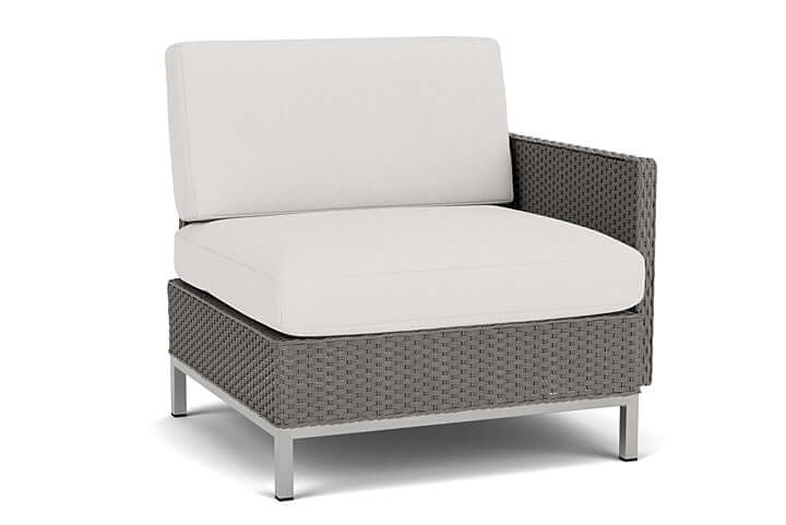 Lloyd Flanders Elements Left Arm Lounge Chair with Loom Arm and Back Pewter