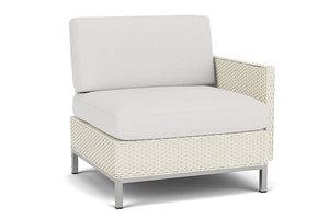 Lloyd Flanders Elements Left Arm Lounge Chair with Loom Arm and Back Ivory