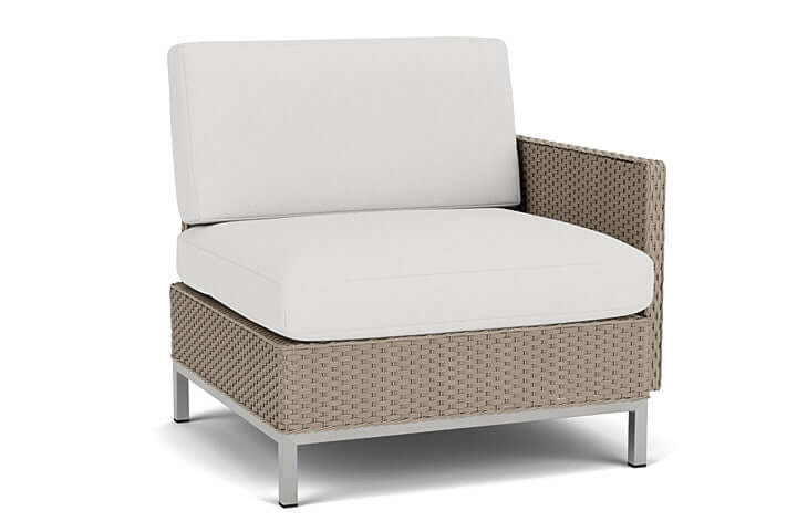 Lloyd Flanders Elements Left Arm Lounge Chair with Loom Arm and Back French Beige