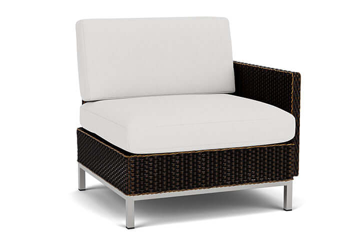 Lloyd Flanders Elements Left Arm Lounge Chair with Loom Arm and Back Mink